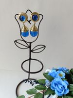 Ohrclips (Blau & Gold)