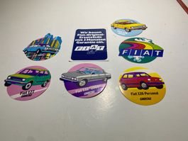 FIAT Aufkleber Sticker Abziehbild 70er Jahre vintage Set 3