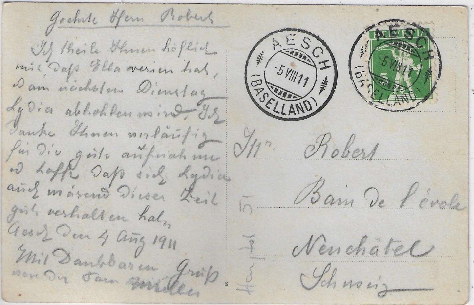 Cartoline postali: Aesch BL - Hauptstrasse 40, jetzt 51 - Coiffeur Vogel – Usato da Ettingen venduto da Kartenplanet 1
