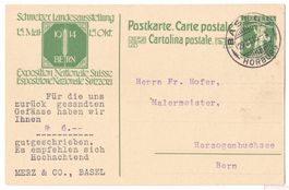 PK Landi Bern 1914 Privatzudruck Merz Basel vorne u. hinten