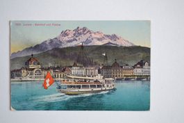 AK Luzern Bahnhof und Pilatus LU