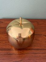 Vintage Eisbehälter Apfel Metall goldfarben mit Deckel, 70er