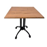 Tisch I Holztisch mit Gusseisenbein 70 x 70 cm