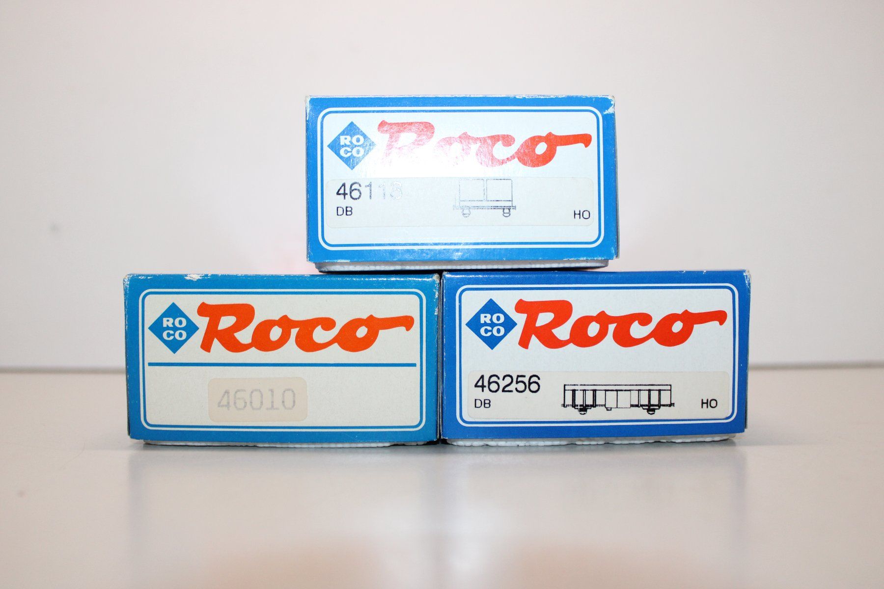 Roco Modellini di ferrovie: Roco 3 Teiliges Set Deutsche Bundesbahn DB Güterwagen AC H0 – Usato da Basel venduto da mhmarken 6