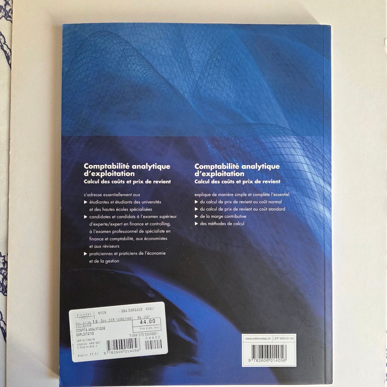 Libri: Comptabilité analytique d'exploitation Solutions Prochinig – Usato da Conches venduto da mrp_qpt5 1