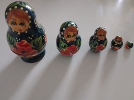 Vintage Russische Puppen Matroschka Babuschka 5-teilig Deko!