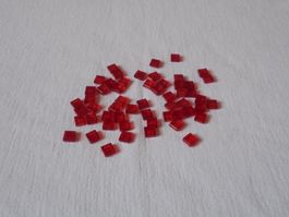 LEGO - 50 - GLATTE - ROTE - TRANSPARENTE - STEINE - 1X1
