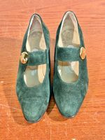 Chic Dark Green Suede Bally Pumps 