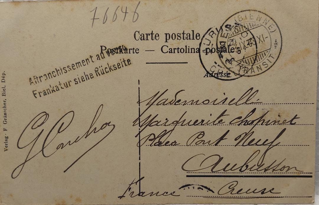 Cartoline postali: BIEL/BIENNE et les Alpes - 1908 – Usato da Delémont venduto da Domdom1 1