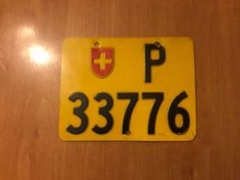 Nummernschild PTT Post Mofa ausrangiert P 33776