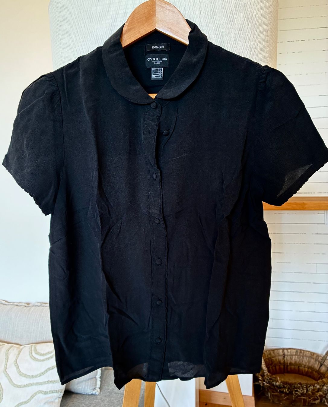 Cyrillus Camicette: Seidenbluse Schwarz CYRILLUS 38 – Usato da Pully venduto da Surflime