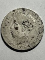 (90) Spanien - Una Peseta 1896, Alfonso XIII