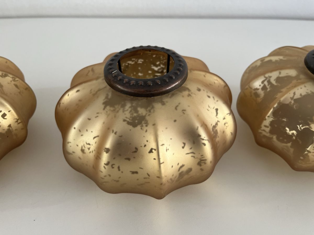 Alle Dekorationen: 3 Stk. Kürbis-Windlichter aus Glas – Gebraucht aus Wetzikon ZH von seli03 7