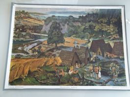 Schulwandbild Nr. 71 Alemannische Siedlung