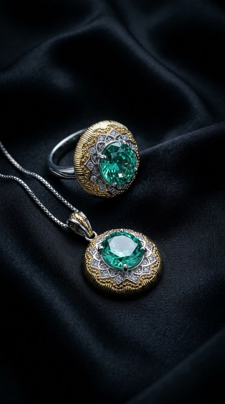 Altri gioielli: Ensemble bijoux 3 pièces Émeraude Chic – Nuovo e nell'imballaggio originale da St-Maurice venduto da Sandrinette123 1