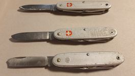 3x Victorinox/Wenger Militar 67 80 78 Alox Sackmesser