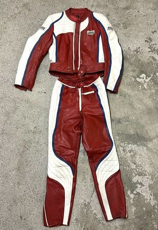 Leder-Motorradkombi Jacke und Hose