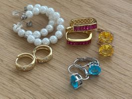 Luxus Elegante Zirkonia  Ohrschmuck  Farbe:Gold /Silber5 st.