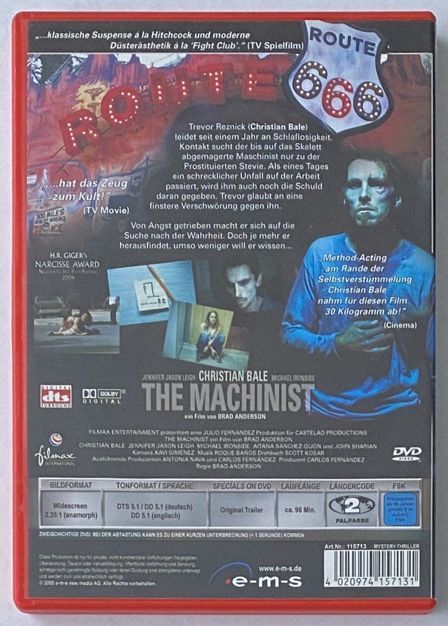Tutti i DVDs: The Machinist, Der Maschinist – Usato da Flums venduto da Asquillo 1