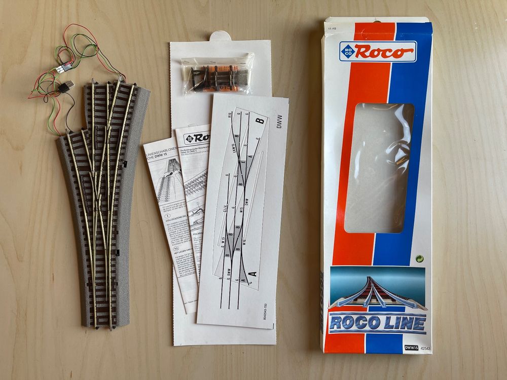 ROCO 22245 AIGUILLAGE CROISSEMENT 15° pour TRAINS Ech. : N 1/160