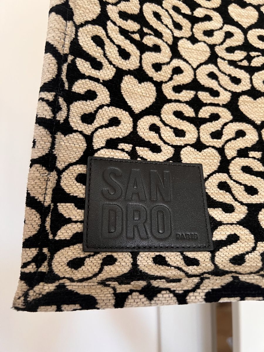 Sandro Borse da donna: Sandro Shopper Tasche schwarz beige Muster gebraucht – Usato da Genève venduto da tapochki 7