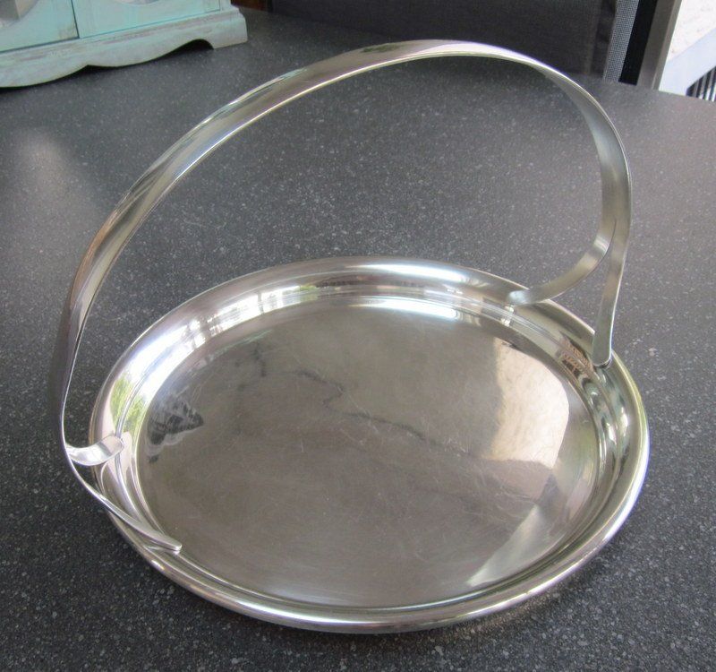 Plateaux: Versilbertes Henkel-Tablett, Henkelschale, D=29 cm – D'occasion à Bischofszell par raika 7