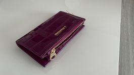 Stradivarius Portemonnaie lila Kroko-Optik