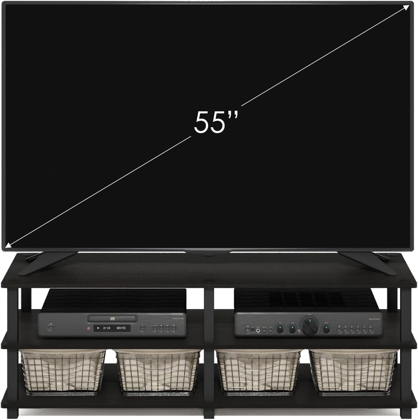 Mobili TV: TV Regal 3 Ebenen Fernsehtisch Espresso Schwarz Holz – Nuovo e nell'imballaggio originale da Neuhausen venduto da apo_zn9s 2