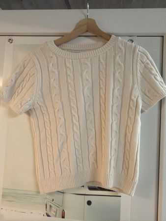 Pullover kurzarm Stradivarius Creme Gr. M neu