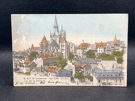 Lausanne - La Cité, vue de la Solitude