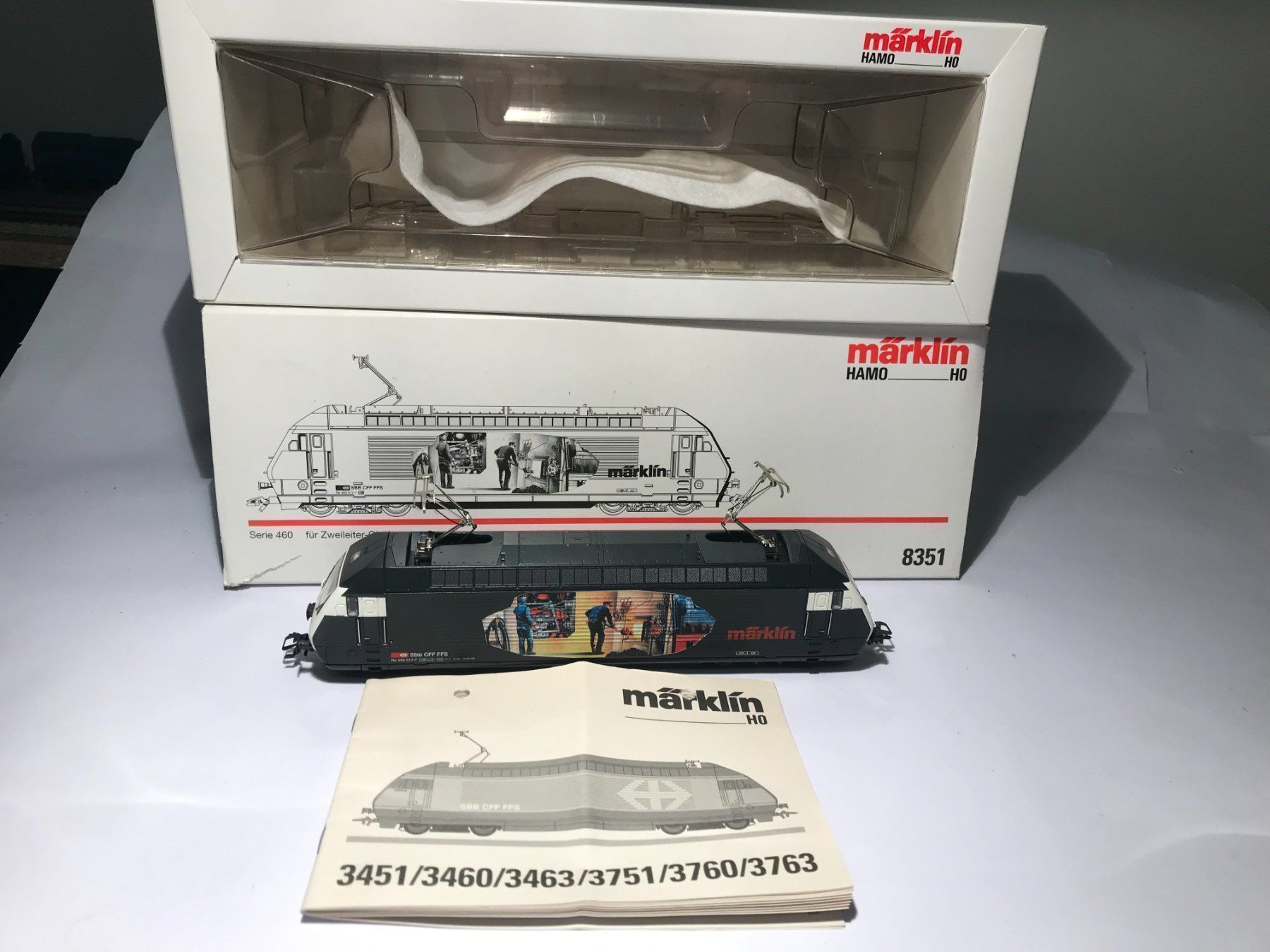 Märklin Modellini di ferrovie: Märklin E-Lok RE460 SBB Heizer Lok 3451 – Usato da Buchrain venduto da Modellbahn11
