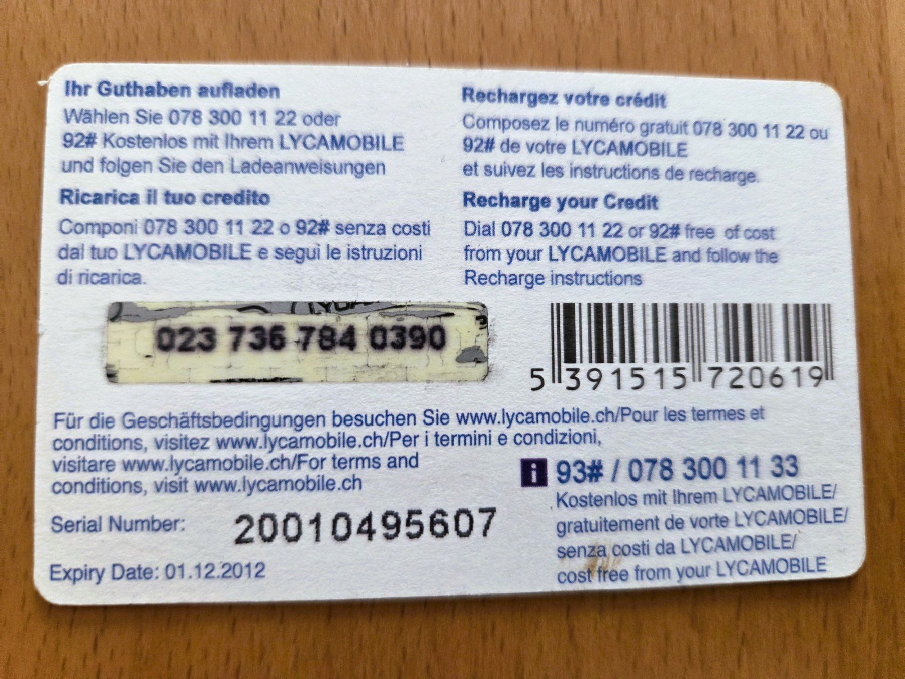 Schede telefoniche: PREPAID - SCHWEIZ – Usato da Brüttisellen venduto da Nighttrain 1