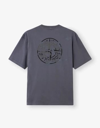 Stone Island Logo T-Shirt M Neu mit Tags Grau