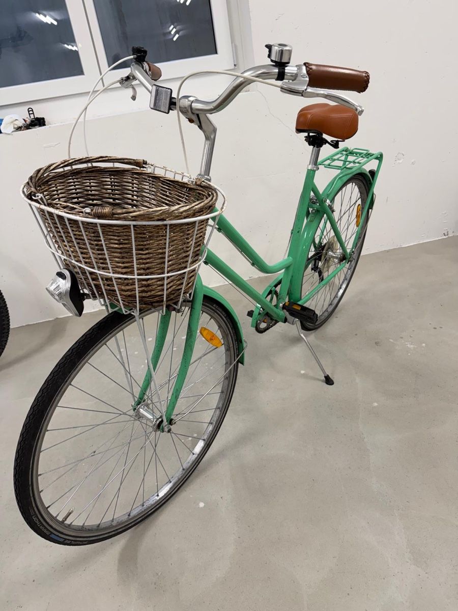 Biciclette: Mintgrünes Stadtrad mit Korb – Usato da Wettingen venduto da rschibli01 8