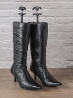 Schwarze Leder Stiefel, 5th Avenue, Grösse 39, mit Spanner