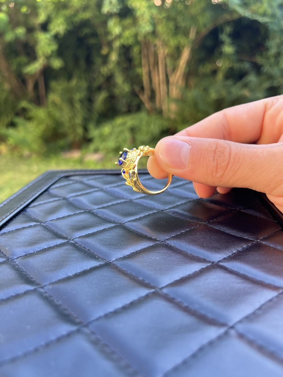 Anelli: Hochwertiger Ring Modeschmuck mit blauen Stein 21mm – Nuovo (secondo la descrizione) da Tägerwilen venduto da Alexander716