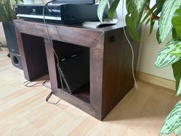 Massives Sheeshamholz Regal Sideboard Beistelltisch