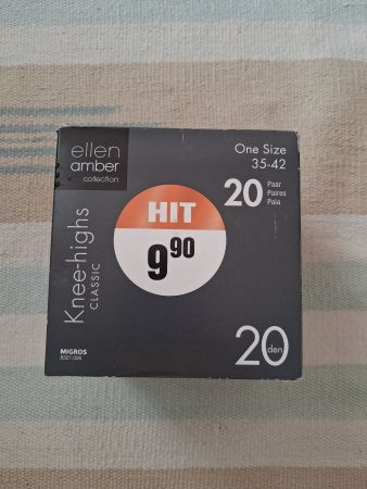 Kniestrümpfe 20 Paar, Ellen Amber, Schwarz, One Size, Neu