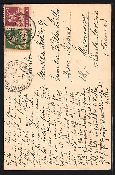 Cartoline postali: AK Rüegsau, Ansicht der Kirche, 1924 – Usato da Berlin venduto da bartko-reher 1
