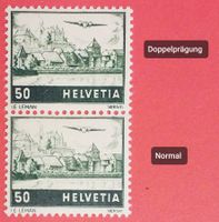 MA75) F29 DP,  Flugpostmarke Doppelprägung postfrisch Kt 260