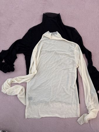 2 DAZY Rollkragenshirt.Gr. S, Schwarz/Creme
