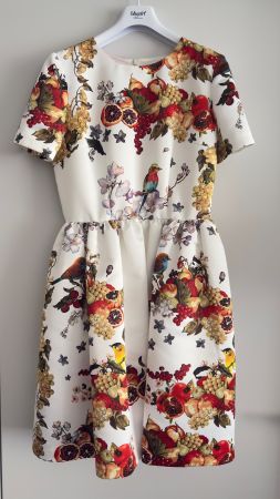 Blugirl Blumarine Kleid Gr. IT 44 / EU 38 – Früchte- und Vog