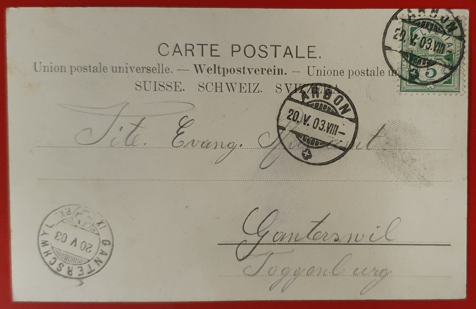 Cartoline postali: Gruss aus Arbon 1903 – Usato da Kreuzlingen venduto da Rschweiz1 1