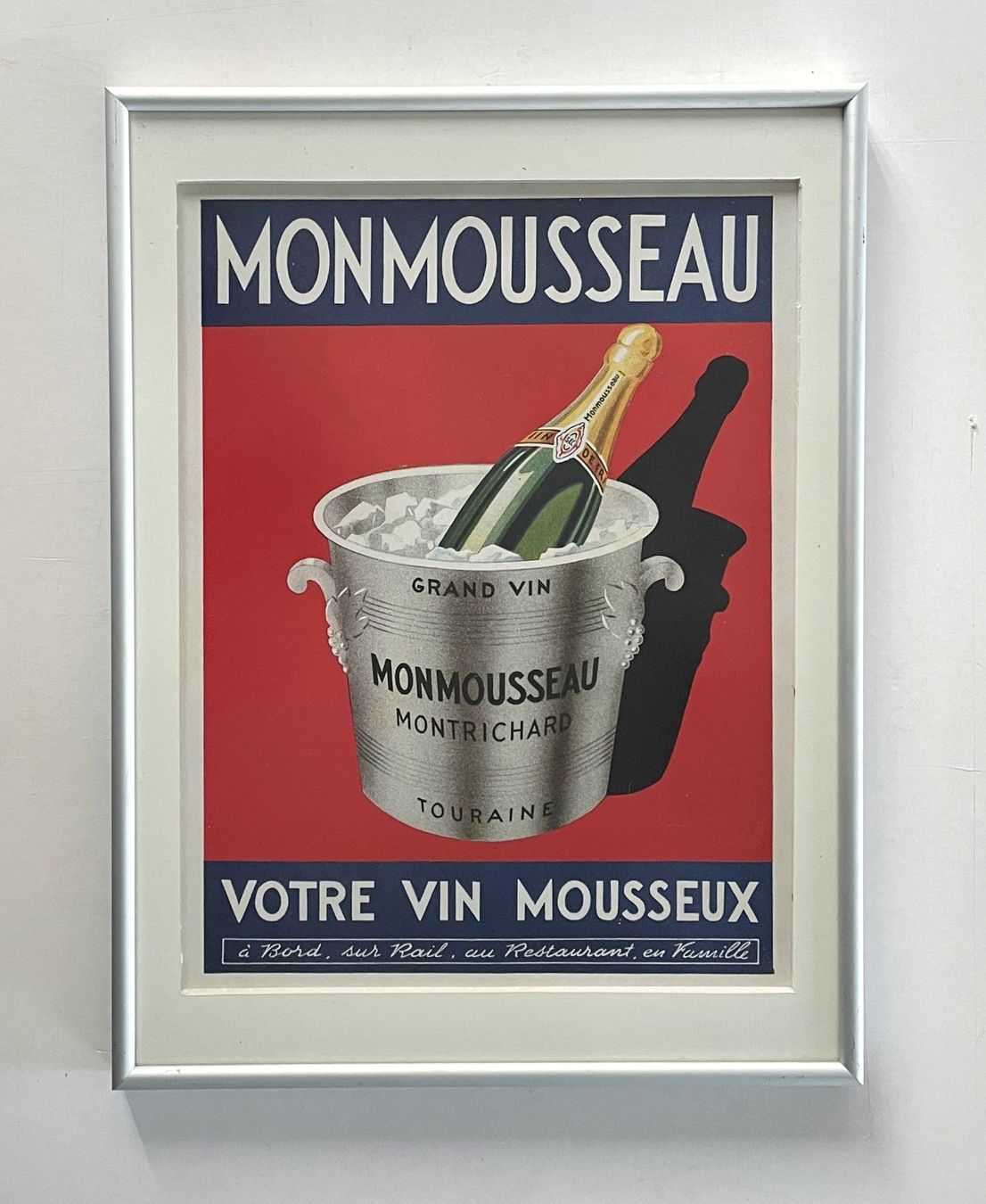 Grafica & Litografie: Monmousseau Sekt - Gerahmte Werbung / Publicité 1940 – Usato da Savagnier venduto da Ne2065