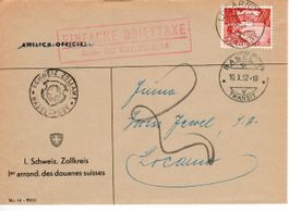 Brief, Schweiz Zollamt Basel Post 1952