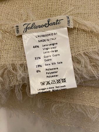 Tuch Faliero Sarti beige mit Glitzer neuwertig