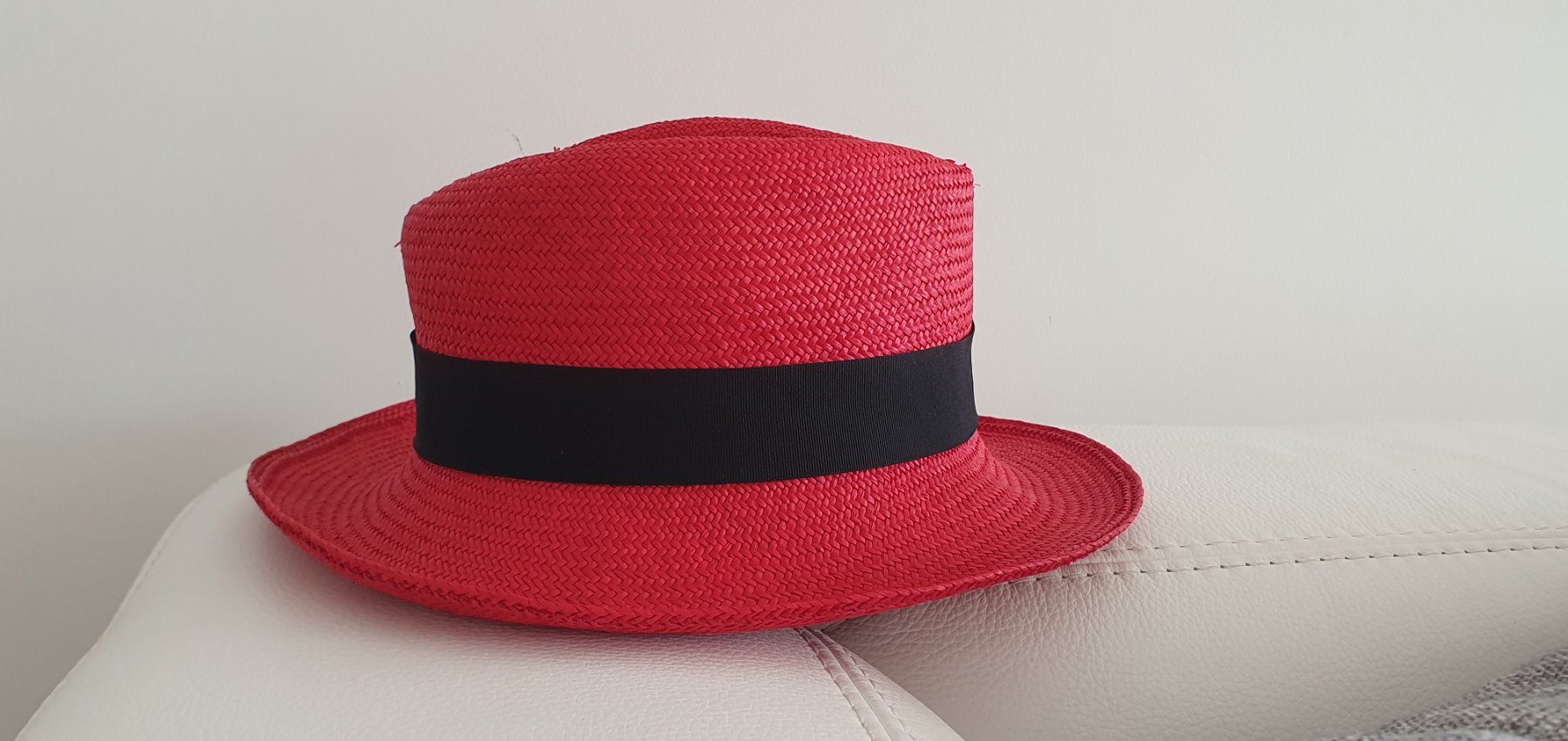 Copricapi, berretti & cappellini: Original Panama Hut rot/schwarz Gr. M – Usato da Stansstad venduto da InStyle8 4