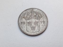 🇸🇪  10 Øre 1919.  Billon. Gustaf V