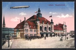 Lübeck, Hauptbahnhof wird von Zeppelin 
