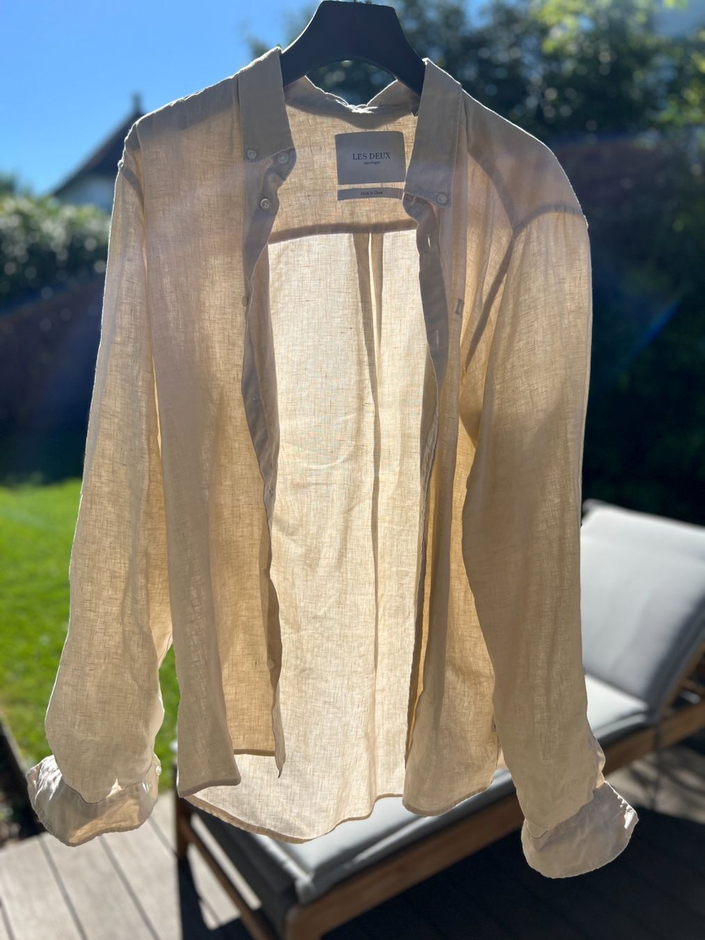 Camicie: Les Deux Hemd 100% Leinen Grösse L Beige – Usato da Wallisellen venduto da Val1990 7